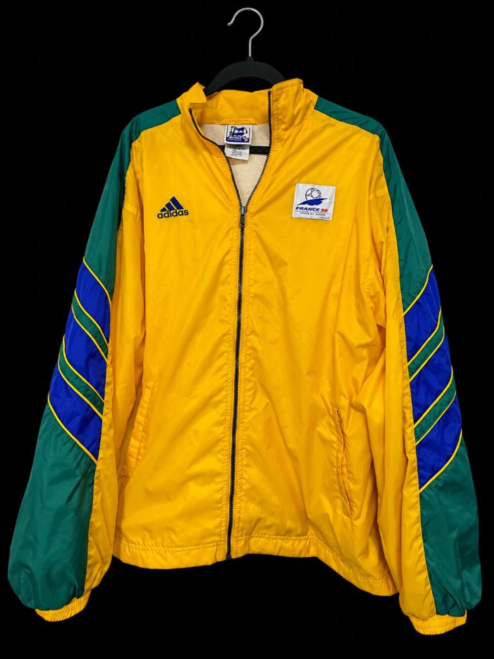 Vintage 1998 Adidas Team Brazil Windbreaker Medium France World Cup